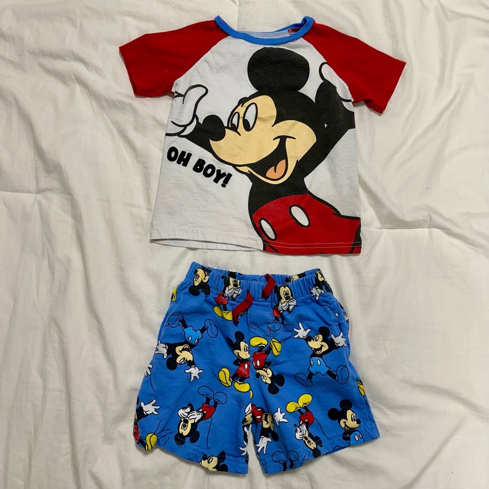 Disney Mickey Mouse Red, White & Blue Pajama Set